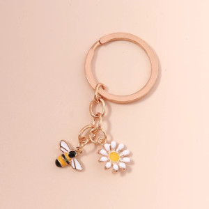 Schlüsselanhänger Biene & Gänseblümchen | Eleganter Schmuck