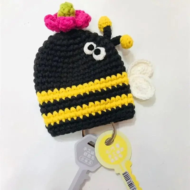 Bienen Schlüsselanhänger gehäkelt - Süßes Geschenk handgefertigt