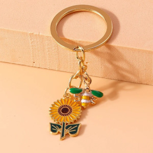 Süßer Schlüsselanhänger mit Biene & Sonnenblume | Geschenkidee