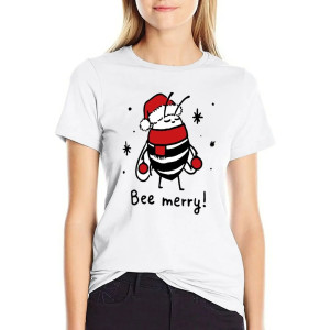 Bienen T-Shirt Damen "Bee Merry!" | Lustiges Weihnachts-Shirt