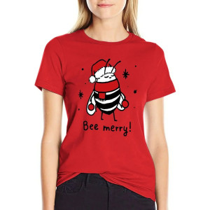 Bienen T-Shirt Damen "Bee Merry!" | Lustiges Weihnachts-Shirt