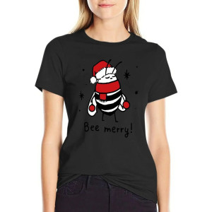 Bienen T-Shirt Damen "Bee Merry!" | Lustiges Weihnachts-Shirt