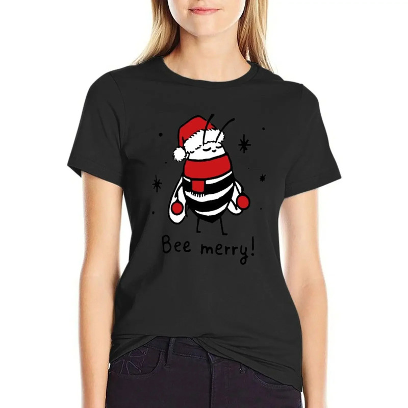 Bienen T-Shirt Damen "Bee Merry!" | Lustiges Weihnachts-Shirt