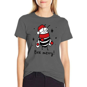 Bienen T-Shirt Damen "Bee Merry!" | Lustiges Weihnachts-Shirt