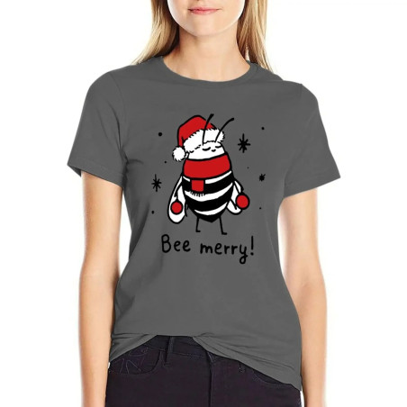Bienen T-Shirt Damen "Bee Merry!" | Lustiges Weihnachts-Shirt