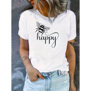 Bienen T-Shirt "Bee Happy" | Lässige & Natürliche Mode