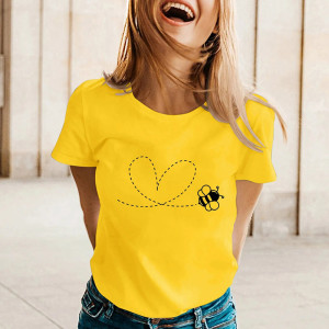 T-shirt Abeille Demme imprimé "Abeille Volante" couleur jaune