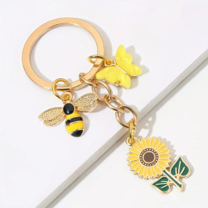 Bienen Schlüsselanhänger mit Sonnenblume | Süßes Geschenk