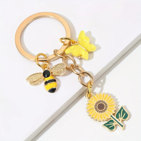 Bienen Schlüsselanhänger mit Sonnenblume | Süßes Geschenk