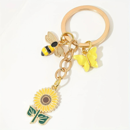 Bienen Schlüsselanhänger mit Sonnenblume | Süßes Geschenk