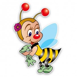 autocollant Belle Abeille en PVC 13.4CM x 19.8CM