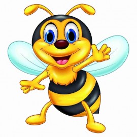 Autocollant Abeille Souriante qui fait coucou - 3 Tailles