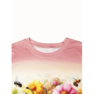Bienen T-Shirt "Honig & Blumen Duo" – Süß & Bequem