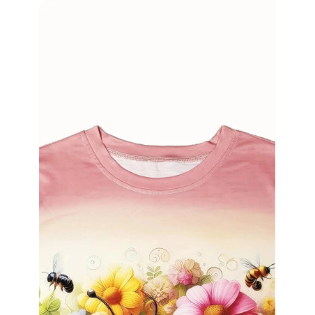 Bienen T-Shirt "Honig & Blumen Duo" – Süß & Bequem