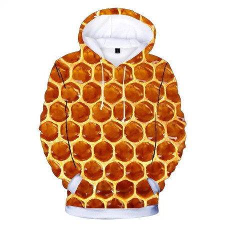 Bienen-Hoodie "Minimalistische Goldwabe" | Einzigartiger Stil