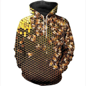 Bienen-Hoodie "Mystischer Schwarm" | Kapuzenpullover 3D-Druck