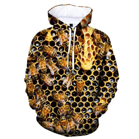 Bienen-Kapuzenpullover "Wilde Waben" – Einzigartig & Bequem