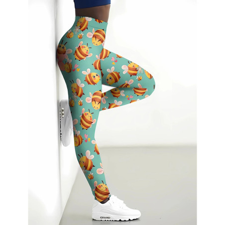 Bienen-Leggings "Fröhliche Sammlerinnen" – Komfort & Kawaii-Motive