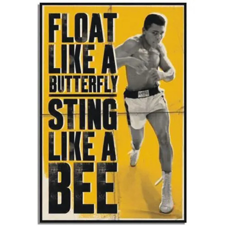 Metallschild Biene | Muhammad Ali Zitat | Vintage Deko