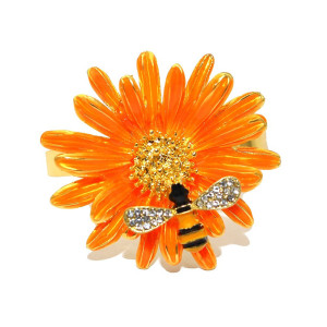 Serviettenringe Biene & Blume | 4er-Set für elegante Tischdeko