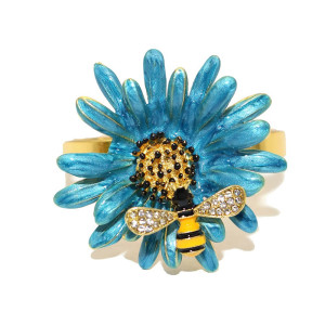 Serviettenringe Biene & Blume | 4er-Set für elegante Tischdeko
