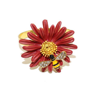 Serviettenringe Biene & Blume | 4er-Set für elegante Tischdeko