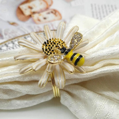 Serviettenringe Biene & Gänseblümchen | 8er-Set – Elegant