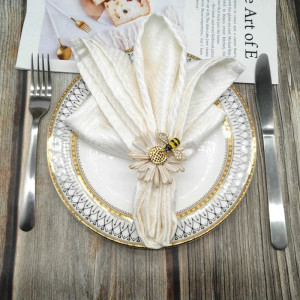 Serviettenringe Biene & Gänseblümchen | 8er-Set – Elegant