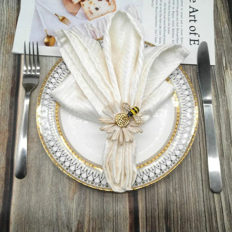 Serviettenringe Biene & Gänseblümchen | 8er-Set – Elegant