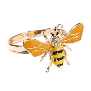 Serviettenringe Biene Gold & Kristall | 6er-Set für Eleganz