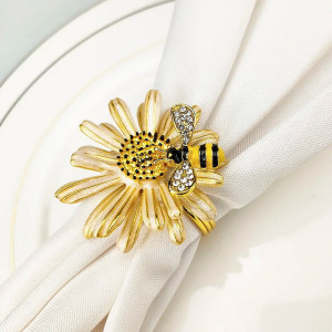 Serviettenringe Biene & Blume | 6er-Set – Eleganz & Natur