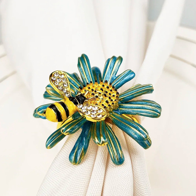 Serviettenringe Biene & Blume | 6er-Set – Eleganz & Natur