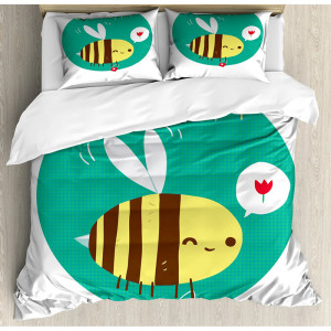 Süßes Bienen Bettwäsche-Set mit Bienchen Motiv - 220x240