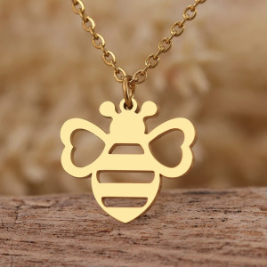Bienen Halskette "Natürlicher Glanz" – Edelstahl in Gold/Silber