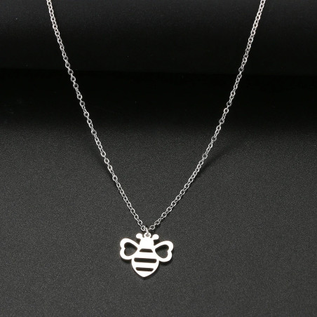 Bienen Halskette "Natürlicher Glanz" – Edelstahl in Gold/Silber