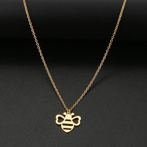 Bienen Halskette "Natürlicher Glanz" – Edelstahl in Gold/Silber