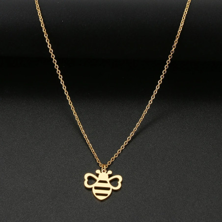 Bienen Halskette "Natürlicher Glanz" – Edelstahl in Gold/Silber