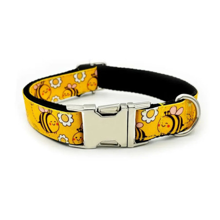 Bienen-Halsband "Fröhliche Biene" – Personalisierbar & Sicher