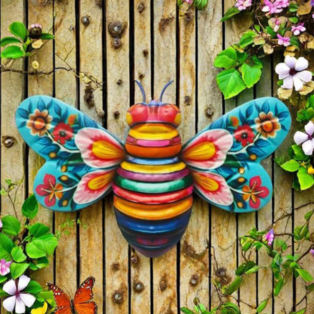 3D Deko Schmetterling aus Metall, handbemalt – Bunte Wanddeko