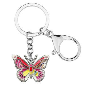 Bunter Schmetterling Schlüsselanhänger aus Emaille | 7 Farben