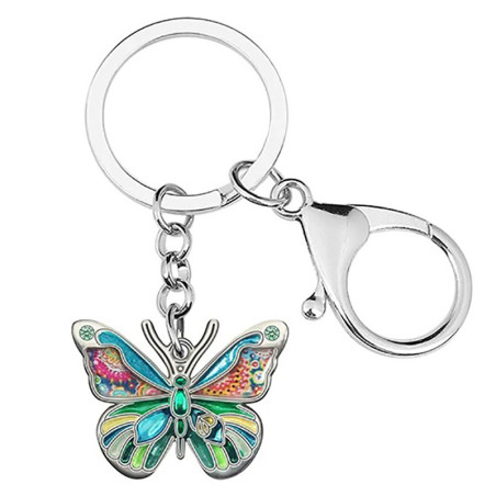 Bunter Schmetterling Schlüsselanhänger aus Emaille | 7 Farben