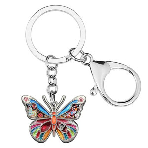 Bunter Schmetterling Schlüsselanhänger aus Emaille | 7 Farben