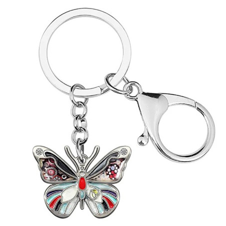Bunter Schmetterling Schlüsselanhänger aus Emaille | 7 Farben