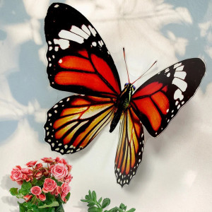 Sticker Papillon Bleu et Noir 14x11cm - Décoration Mystique en PVC