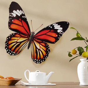 Sticker Papillon Bleu et Noir 14x11cm - Décoration Mystique en PVC