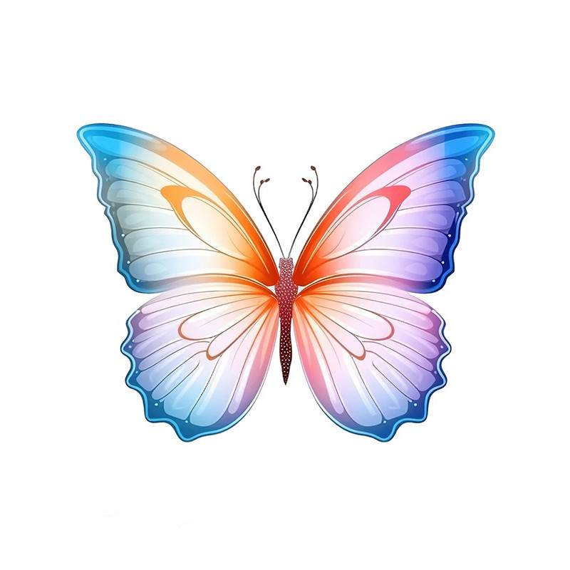 Bunter Schmetterling Aufkleber aus Vinyl – Moderne Wanddeko