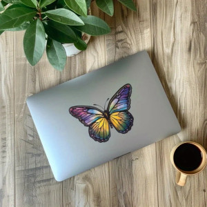 Bunter Schmetterling Vinyl-Aufkleber für Laptop & Deko | süß