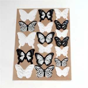 3D Schmetterling Wandsticker Schwarz & Weiß | 18er-Set Deko