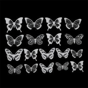 3D Schmetterling Wandsticker Schwarz & Weiß | 18er-Set Deko