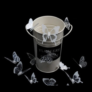 3D Schmetterling Wandsticker Schwarz & Weiß | 18er-Set Deko